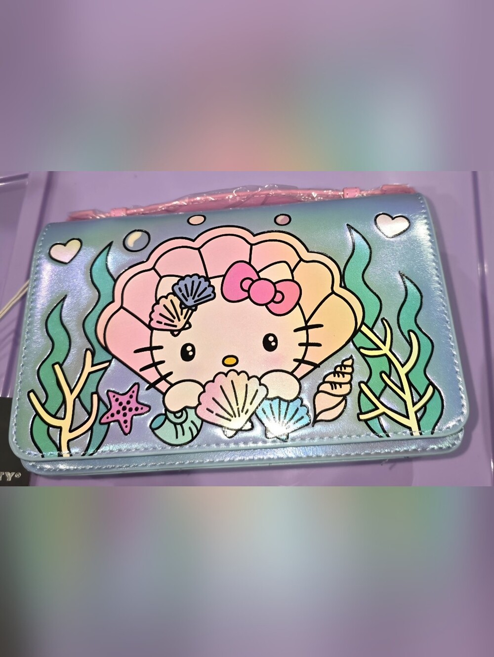 Loungefly Pastel Mermaid Hello Kitty Crossbody Bag - Pink, Blue, Green, Purple